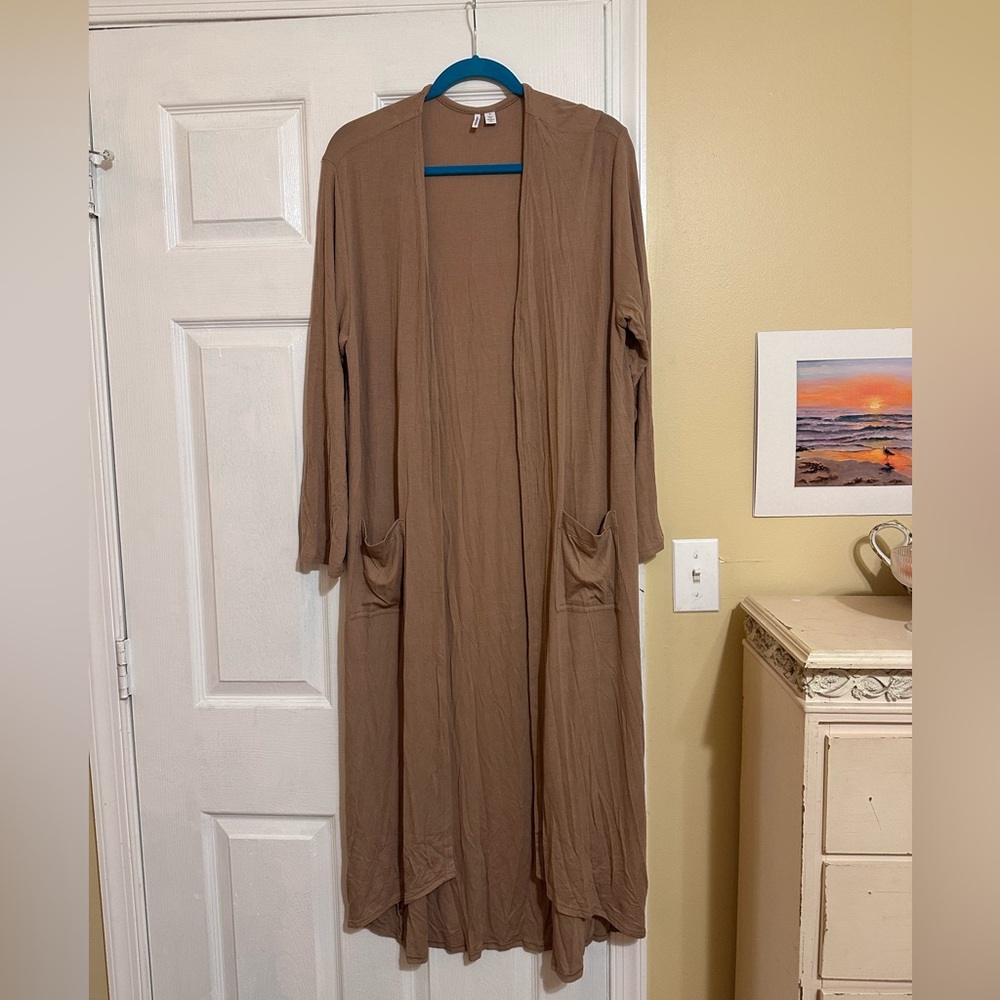 Nordstrom Tan Ribbed Cardigan
